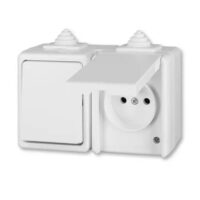 ABB 3932-20062 B Kombinace přepínače střídavého (6) a zásuvky jednonásobné Praktik