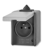 ABB 5518-2929 Zásuvka jednonásobná s víčkem S Praktik IP44
