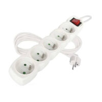 Emos P1513 Prodlužovací kabel 3 m 5 zásuvek s vypínačem bílý PVC 1mm2