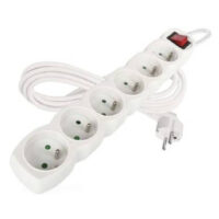 Emos P1613 Prodlužovací kabel 3 m 6 zásuvek s vypínačem bílý PVC 1mm2